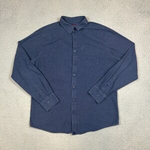 Untuckit Long Sleeve‎ Button Up Shirt Solid Blue Mens Size XLT
